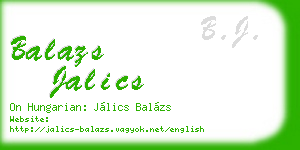 balazs jalics business card